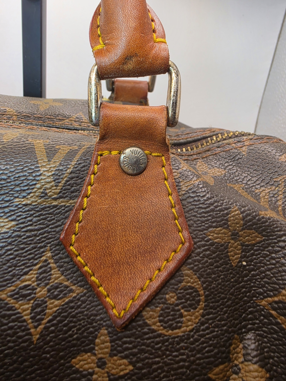 Vintage 1970 Louis Vuitton French Co Brown Monogram Canvas Speedy 30 Handbag - Picture 3 of 16